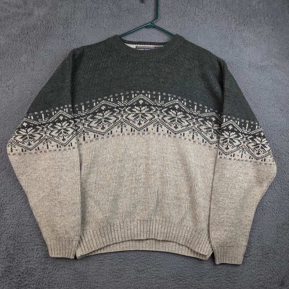 Vintage David Taylor Sweater Men's Extra Large Acrylic Grandpa Crewneck